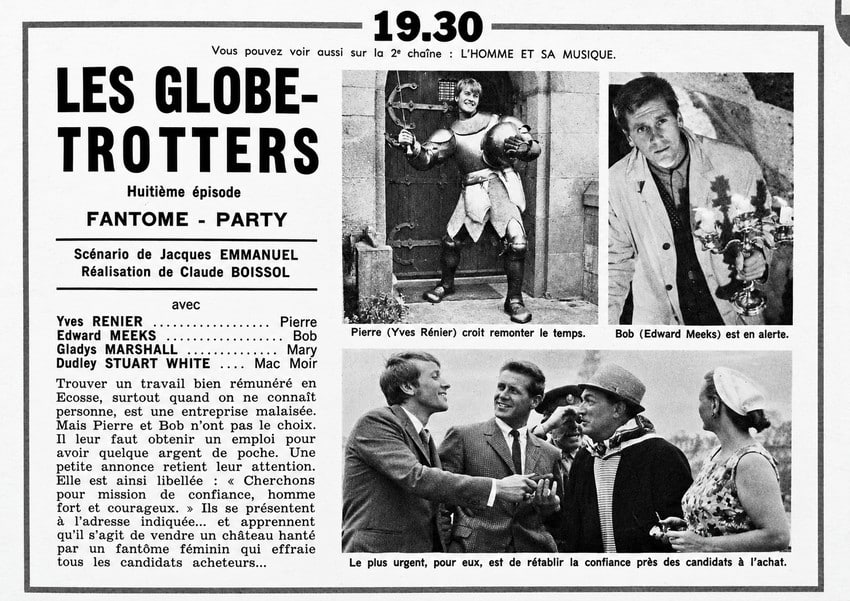 Télé 7 Jours présentant l'épisode Fantôme Party, extrait de la série Les Globe-trotters Présentation de l'épisode Fantôme-Party, extrait de la série Les Globe-trotters.