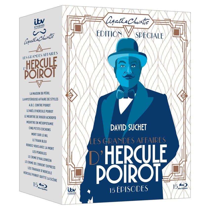Une édition spéciale en Blu-ray de la série Hercule Poirot Le coffret de la série Hercule Poirot proposant ses 15 meilleures enquêtes.