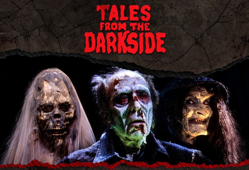 Visuel du générique de la série télé Tales From The Darkside. Visuel de la série Histoires de l'autre monde (Tales from the Dark Side) est une série télévisée d'anthologie horrifique américaine, créée par George A. Romero.